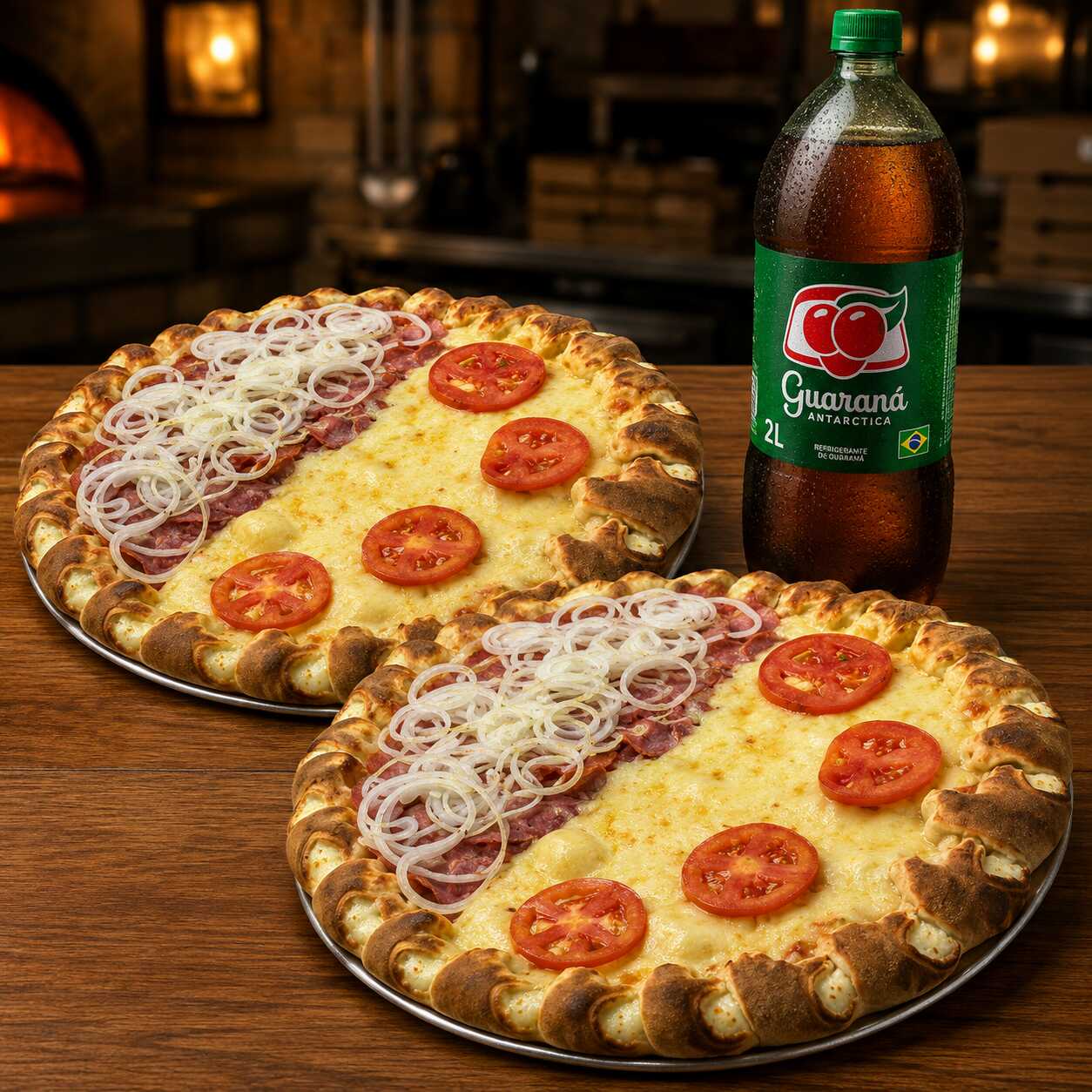 2 Pizzas grande de 8 pedaços