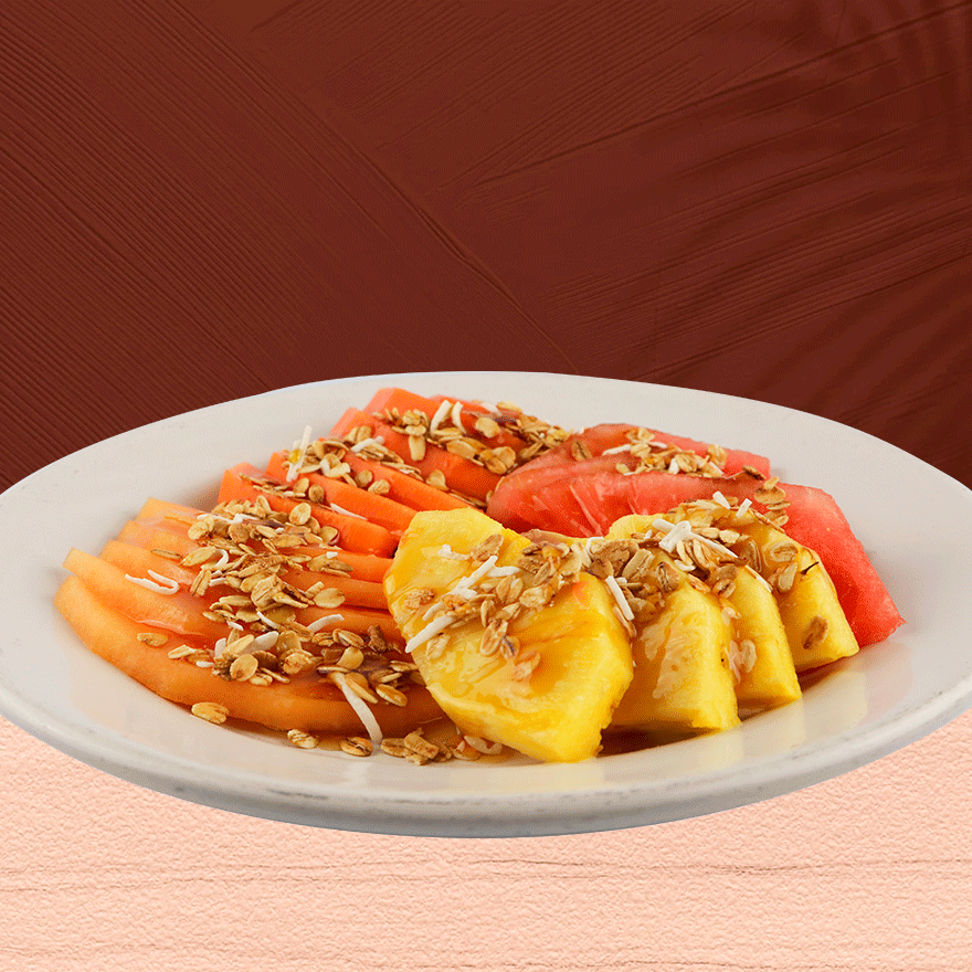 Plato De Frutas Con Miel, Granola Y Avena C
