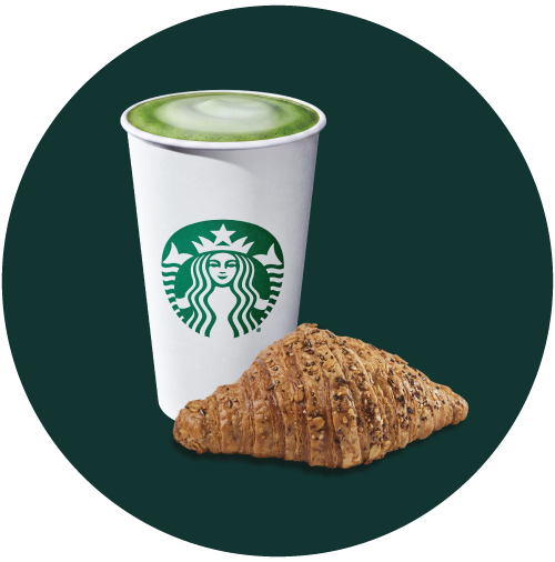Matcha Latte & Croissant de Cereales