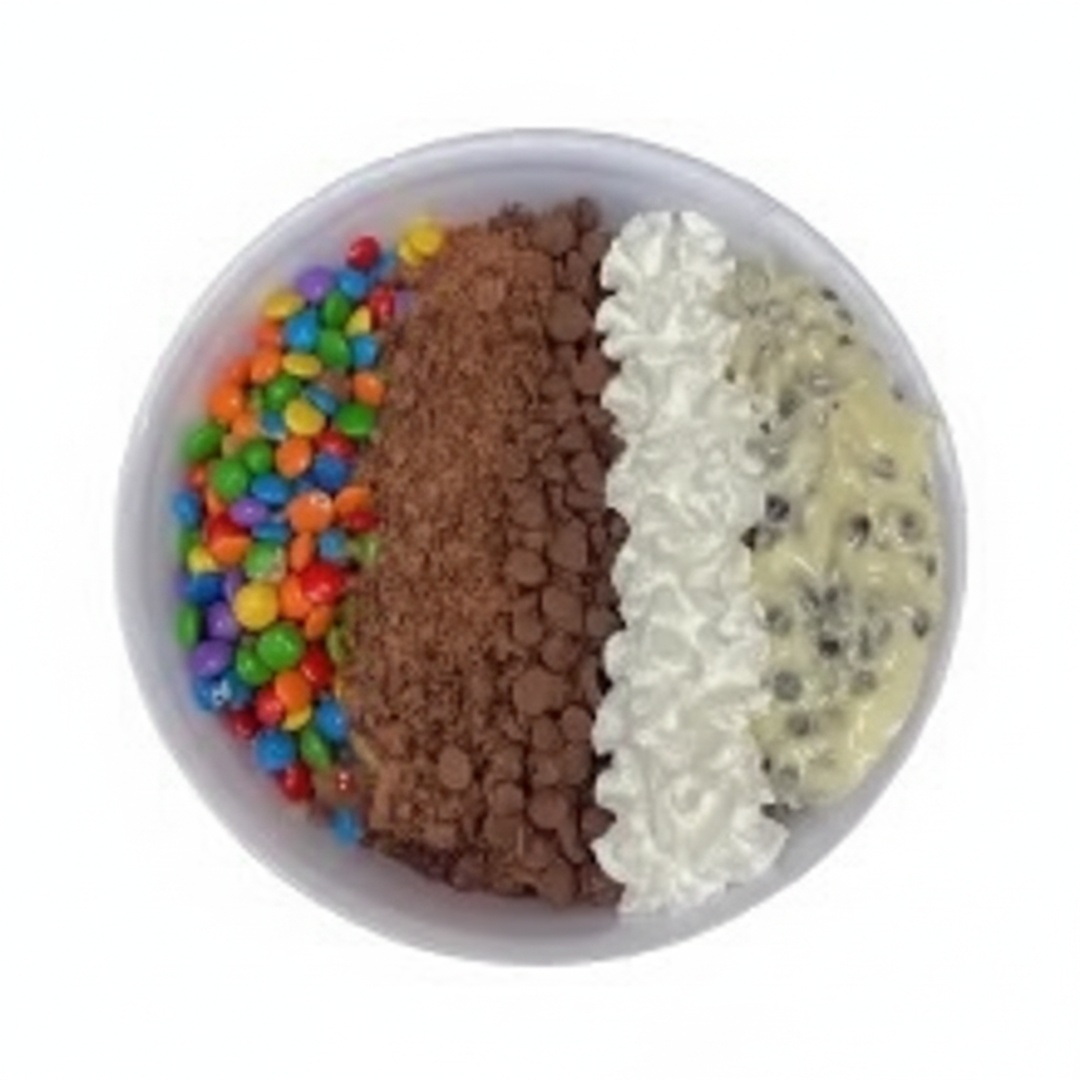 Acai 500ml + creme de chocolate + cobertura de morango + pedaco de chocolate+ oreo
