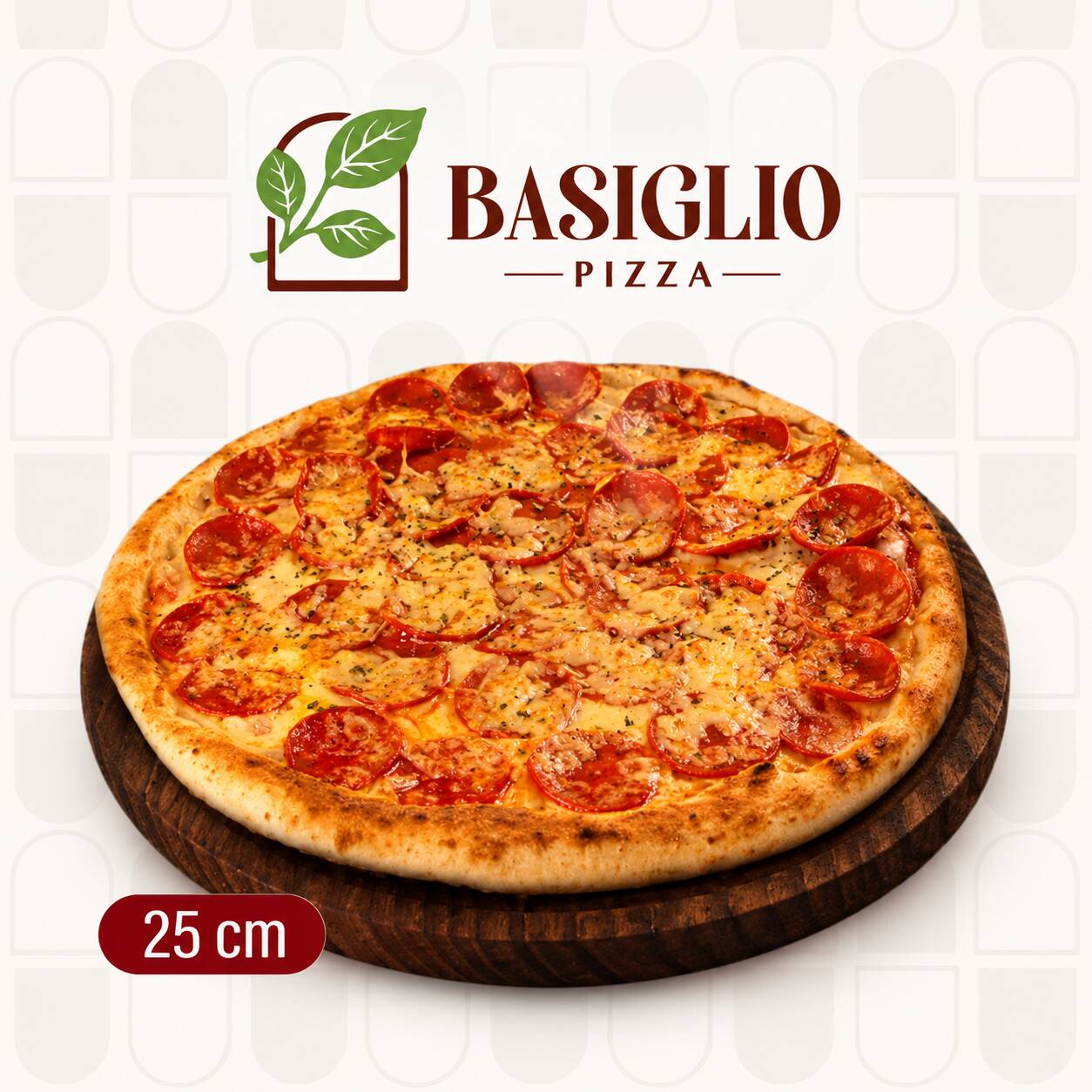 Pizza pequena (25cm, 6 fatias). 1 sabor.