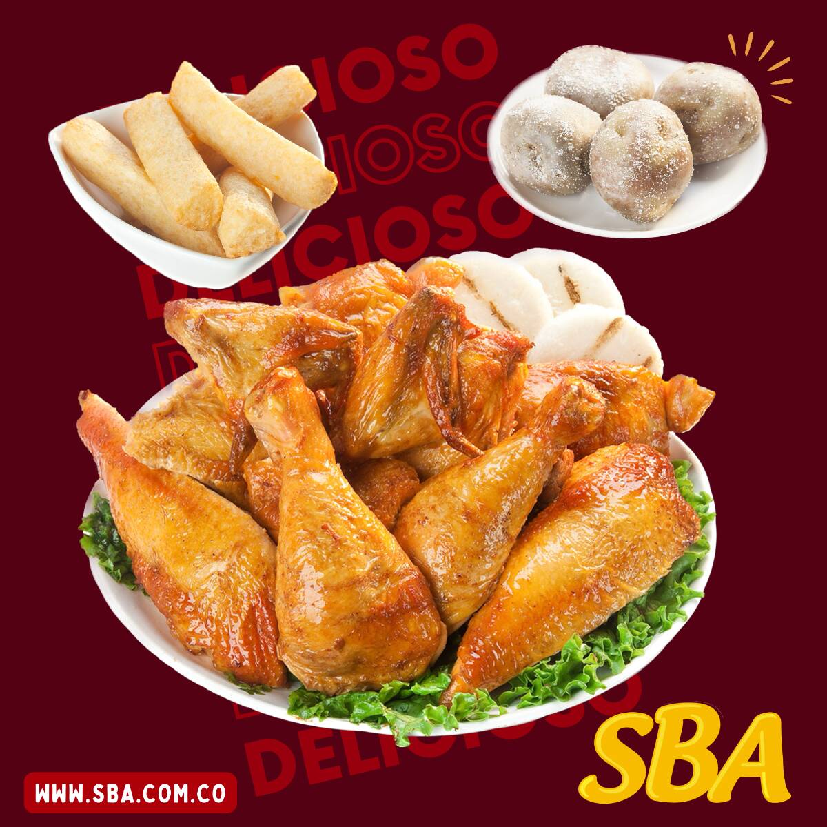 1 Pollo + 3 Acompañamientos