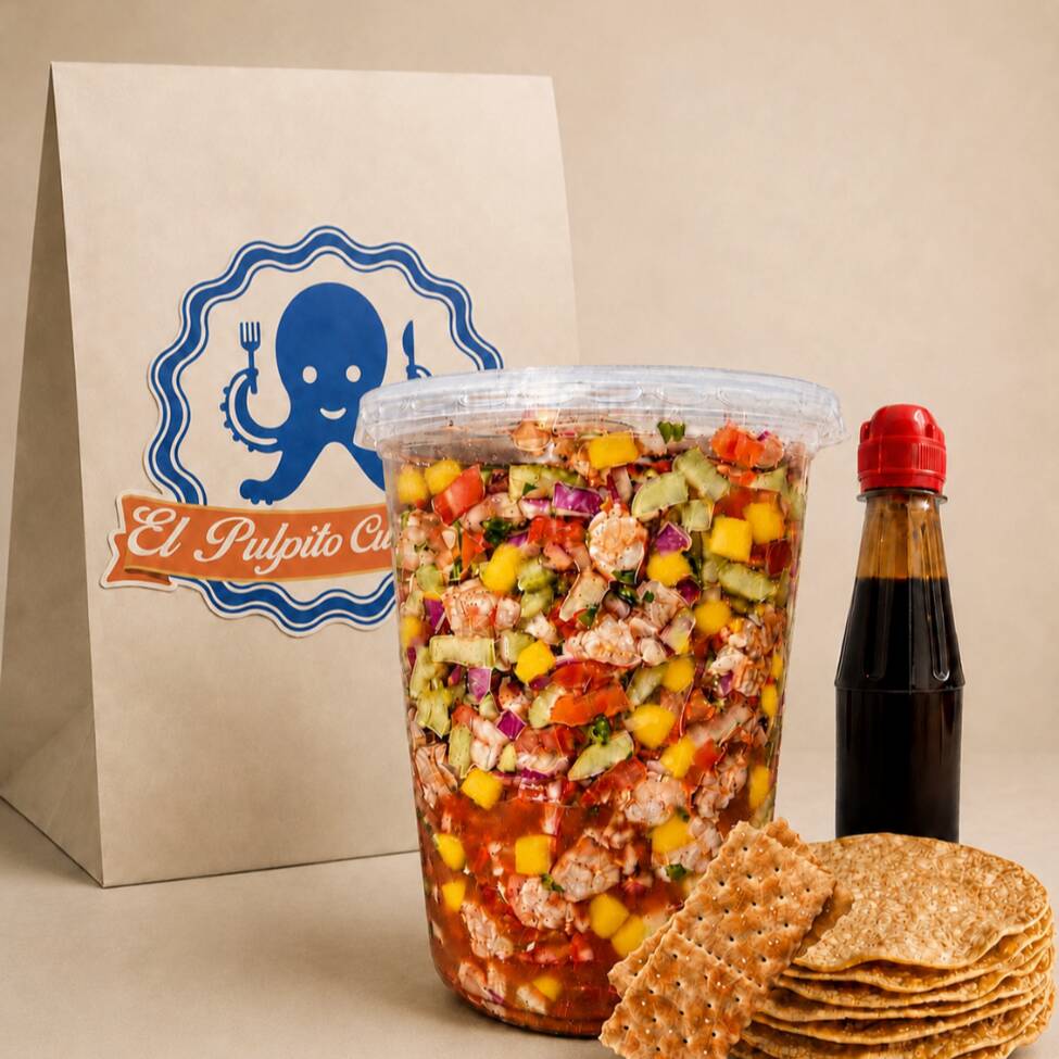 1 Litro Ceviche Camarón Con Mango.