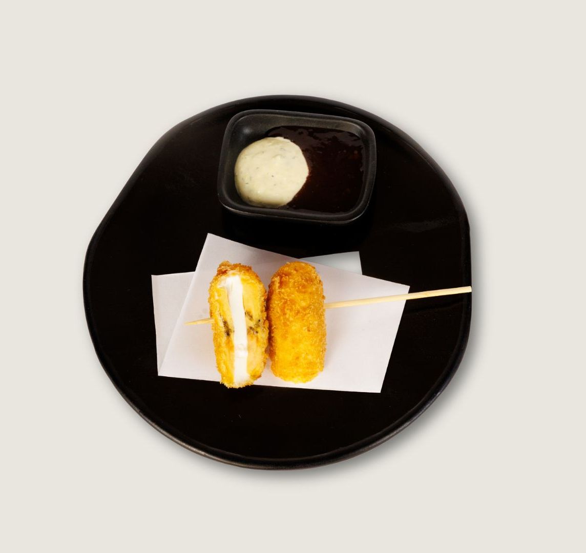 Kushiage de Plátano con Queso