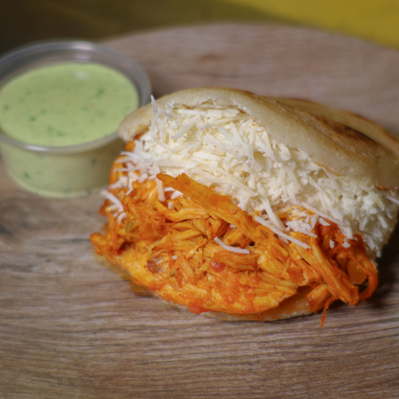 Arepa Catira (pollo Deshebrado).