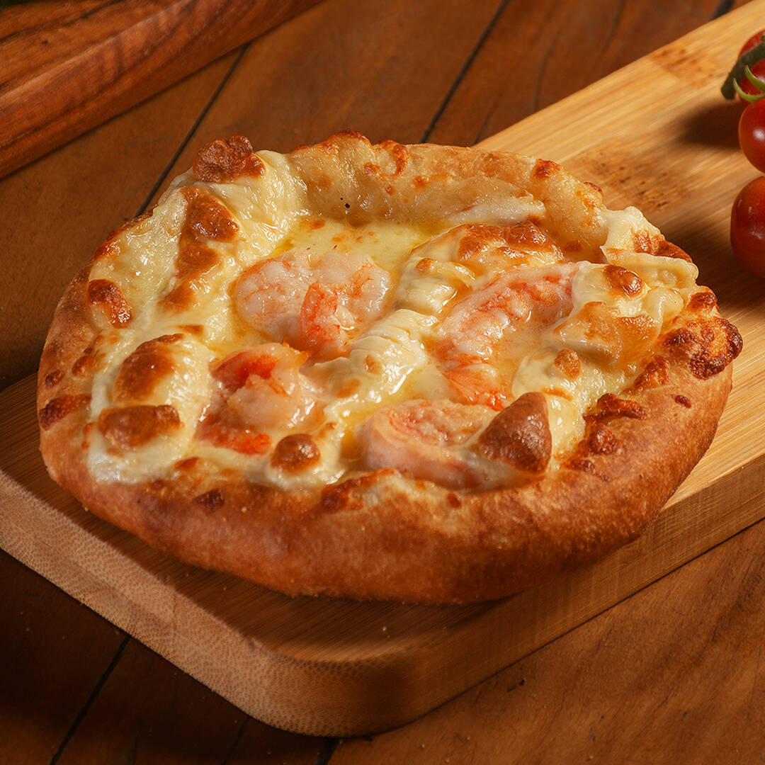 Camarão ao alho e oleo com Catupiry