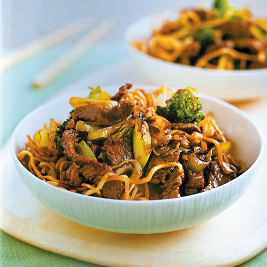 Carne, frango e legumes