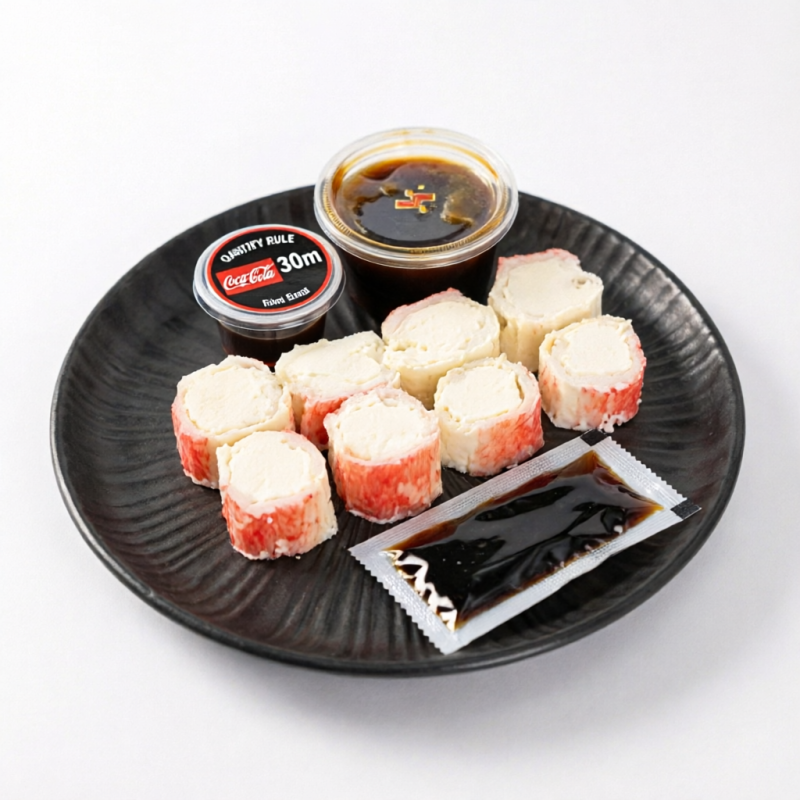 Lâmina de kani com cream cheese. (8 Peças) - Acompanha: 30ml de teriyaki e 1 sachê de shoyu