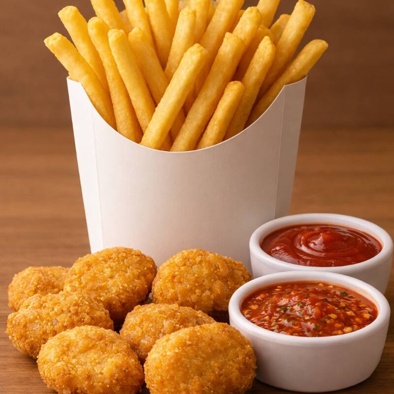 PAPAS CON NUGGETS