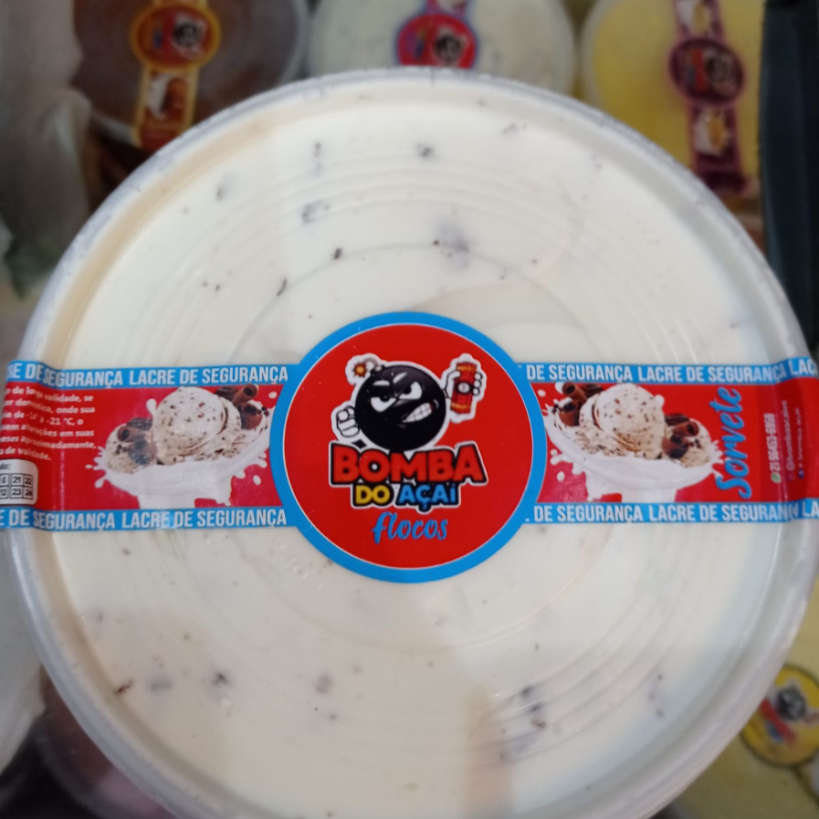 Sorvete sabor flocos - 1 litro