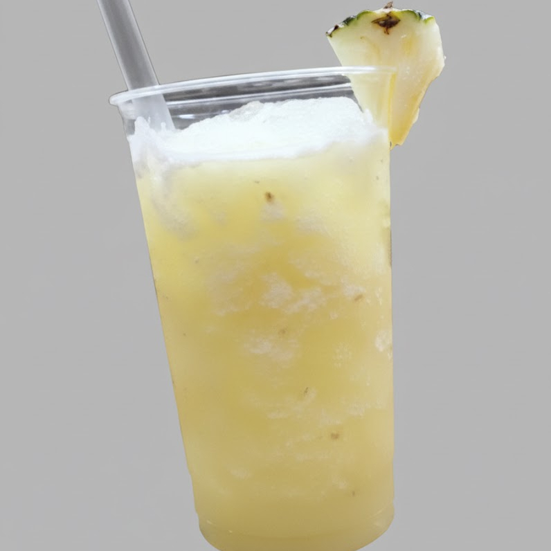 Caipirinha cremosa de abacaxi, feita com a própria fruta. "Imagem Ilustrativa"