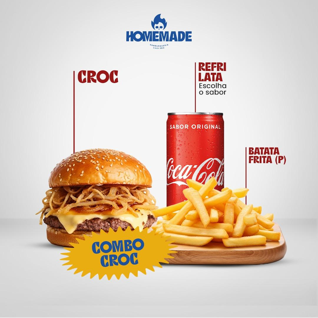 1 Croc de 80 g + porção de batata p + 1 refri 350ml.
