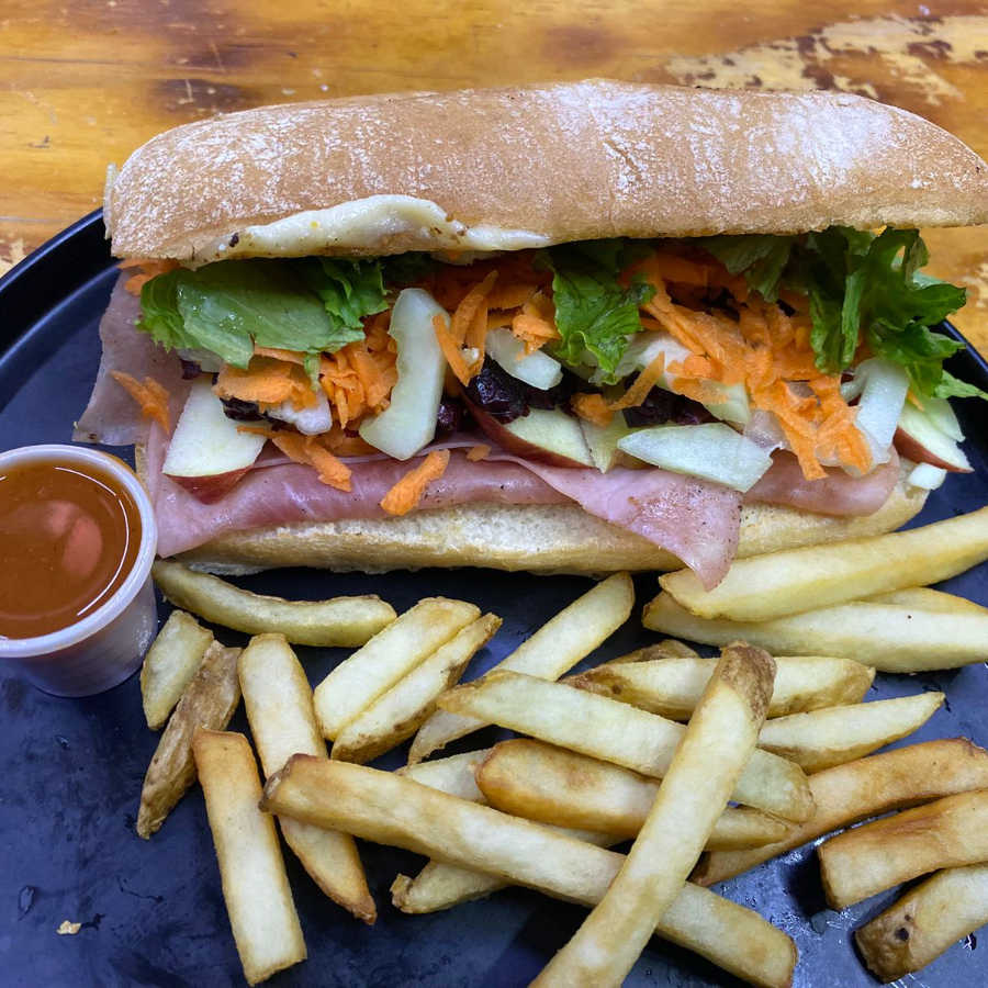 Chapata de jamón de pavo