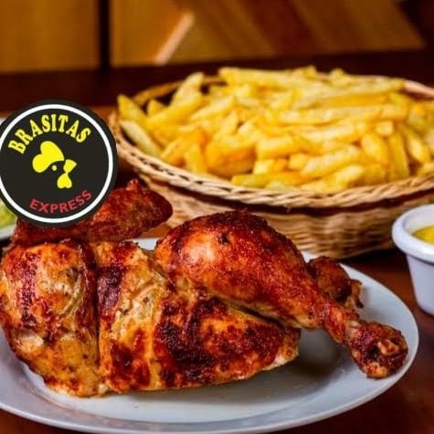 1/2 Pollo Brasa +Papas + Cremas