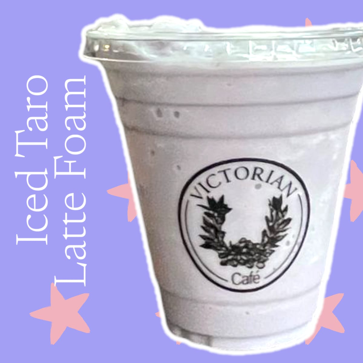 ICED TARO LATTE FOAM 14OZ