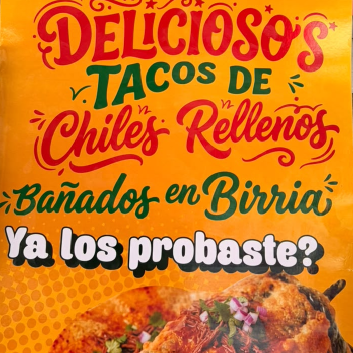 Tacos de Chiles Rellenos Bañados en Birria