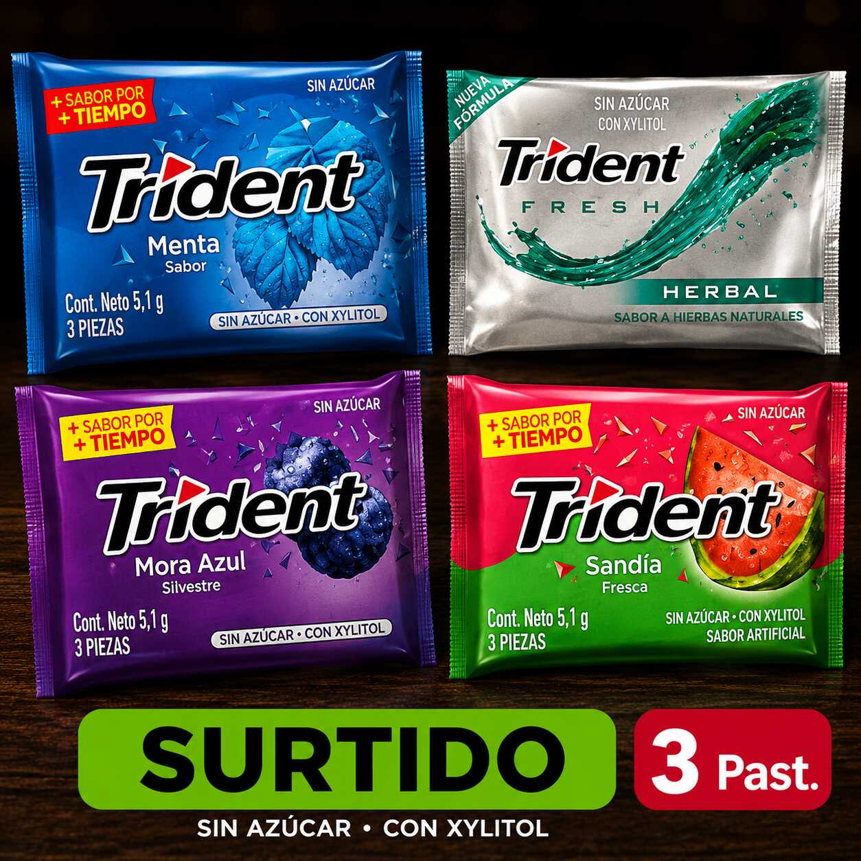 Chicle Trident X3 Und