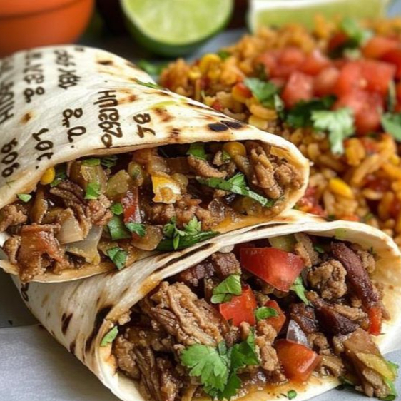 Tortilla de trigo fina e macia tostada na chapa, acompanha; cream cheese, Batata palha, salada flakes de repolho fininhos e molho especial defumado de alho.