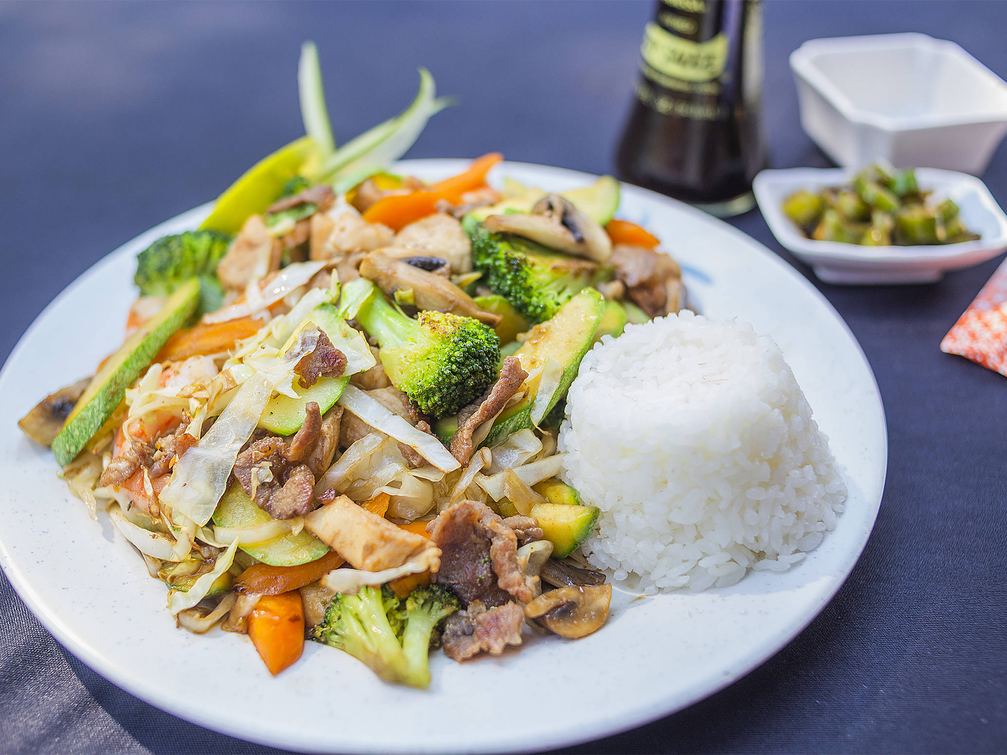Teppanyaki Especial (res, pollo y camaron!).