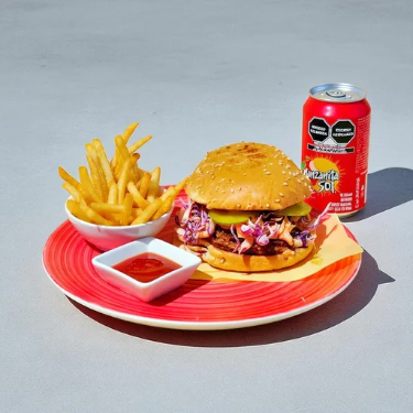 PAQUETE PULLED PORK + BEBIDA DE LA PEPSI