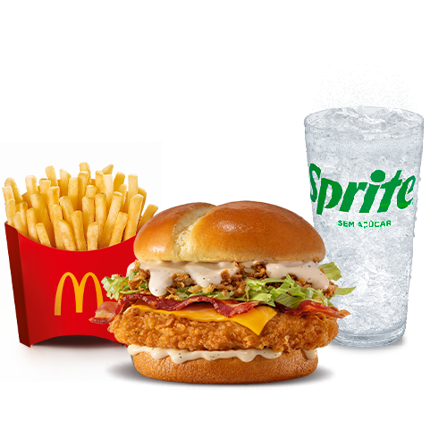O novo McCrispy Chicken Legend tem o sabor e os ingredientes que você ama. Ele é composto por pão tipo brioche com batata, carne 100% de peito de frango, temperada e empanada, molho do CBO, cebola crispy, bacon em fatias, alface americana e queijo sabor cheddar, acompanhamento e bebida.