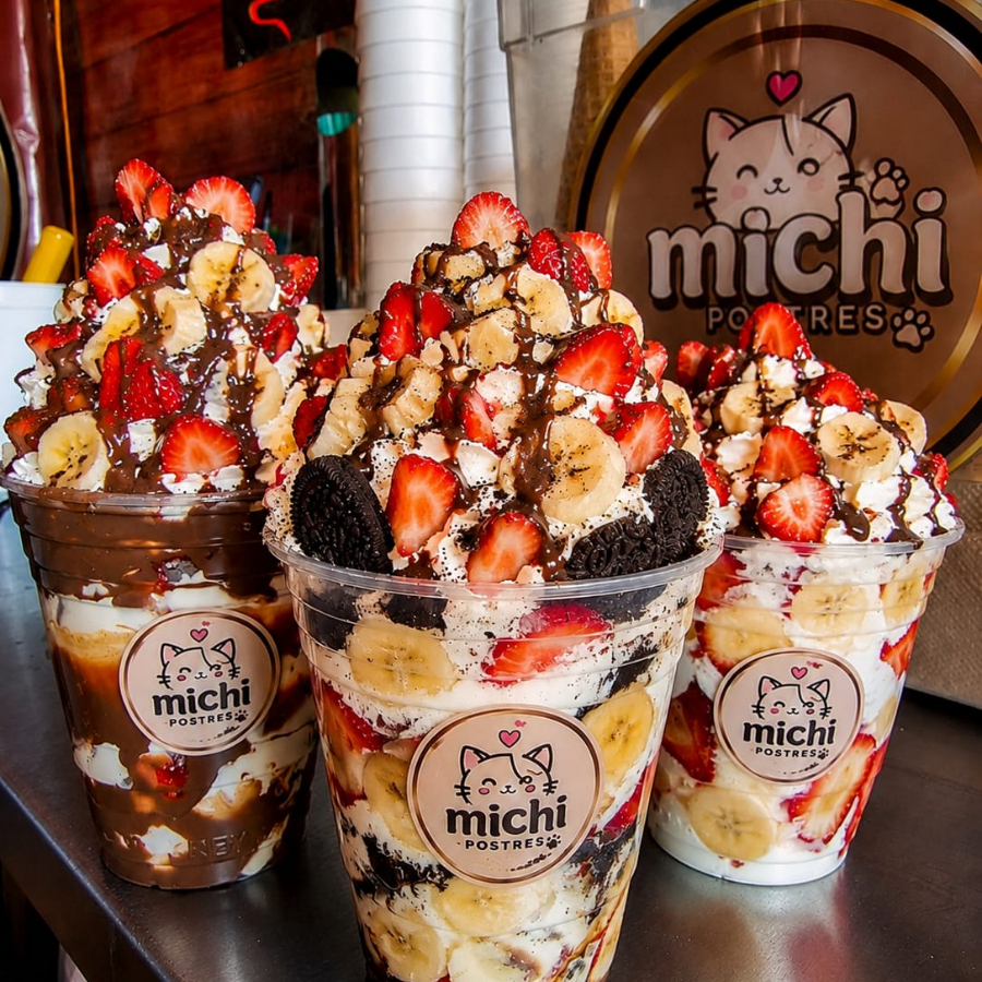 Fresas con crema y platano 10 oz 🍓🍌