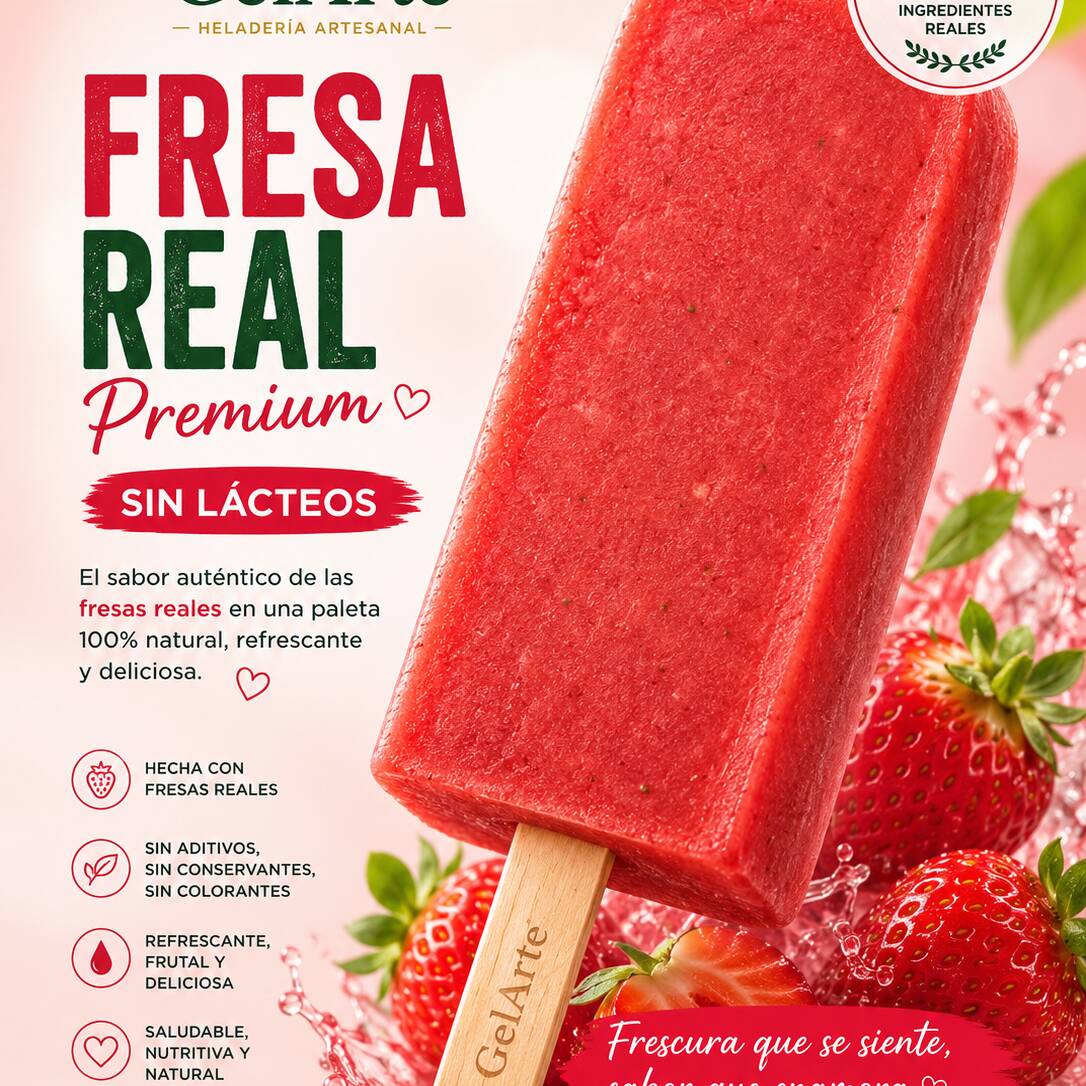 Paleta Fresa Real Premium