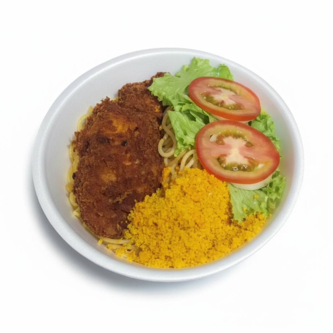 Feijão, Arroz, Macarrão, Salada e Farofa.