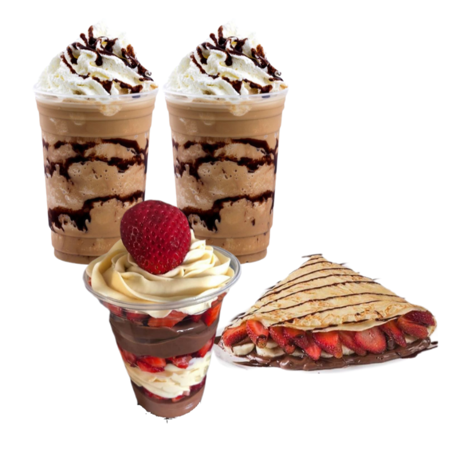 2frappeMk+creppa+fresas/crema