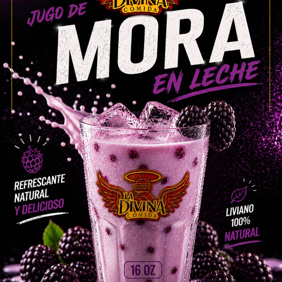 JUGO DE MORA EN LECHE