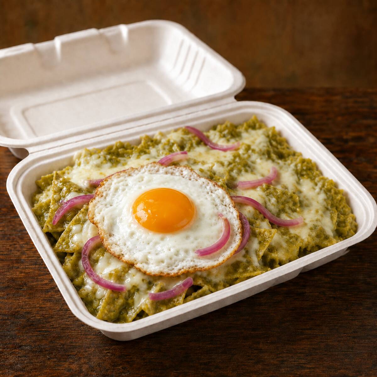 Chilaquiles Verdes con Huevo Sin Frijol