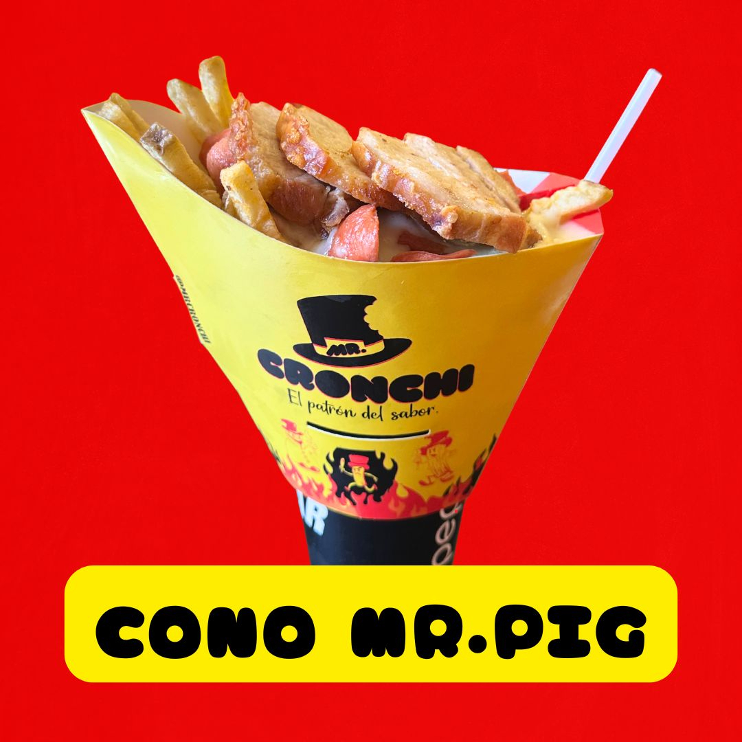 Cono Mr Pig + gaseosa 16 onz