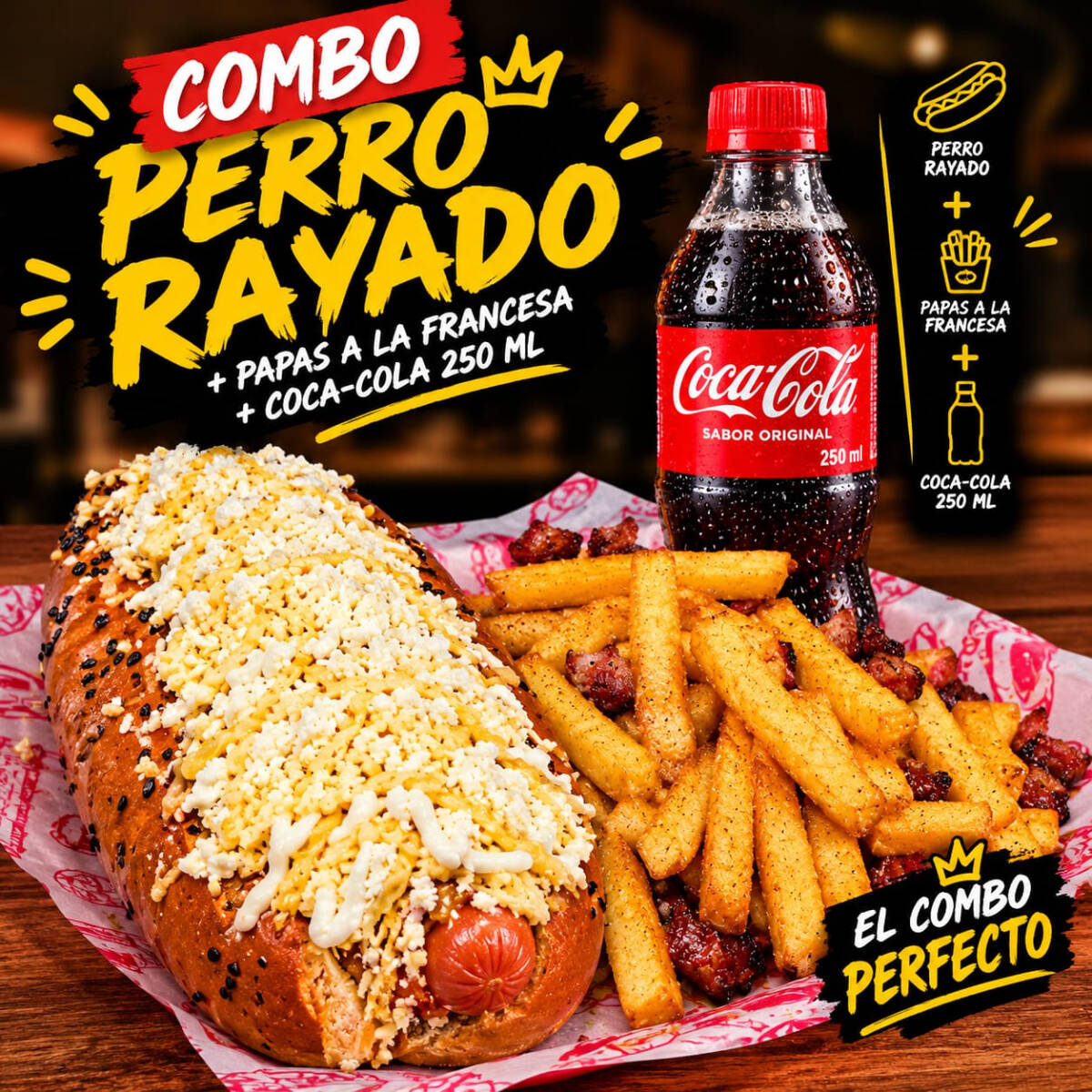 COMBO PERRO QUESO RAYADO