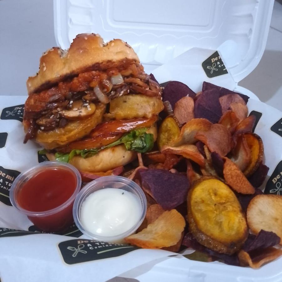 Hamburguesa de Zucchini Tempura