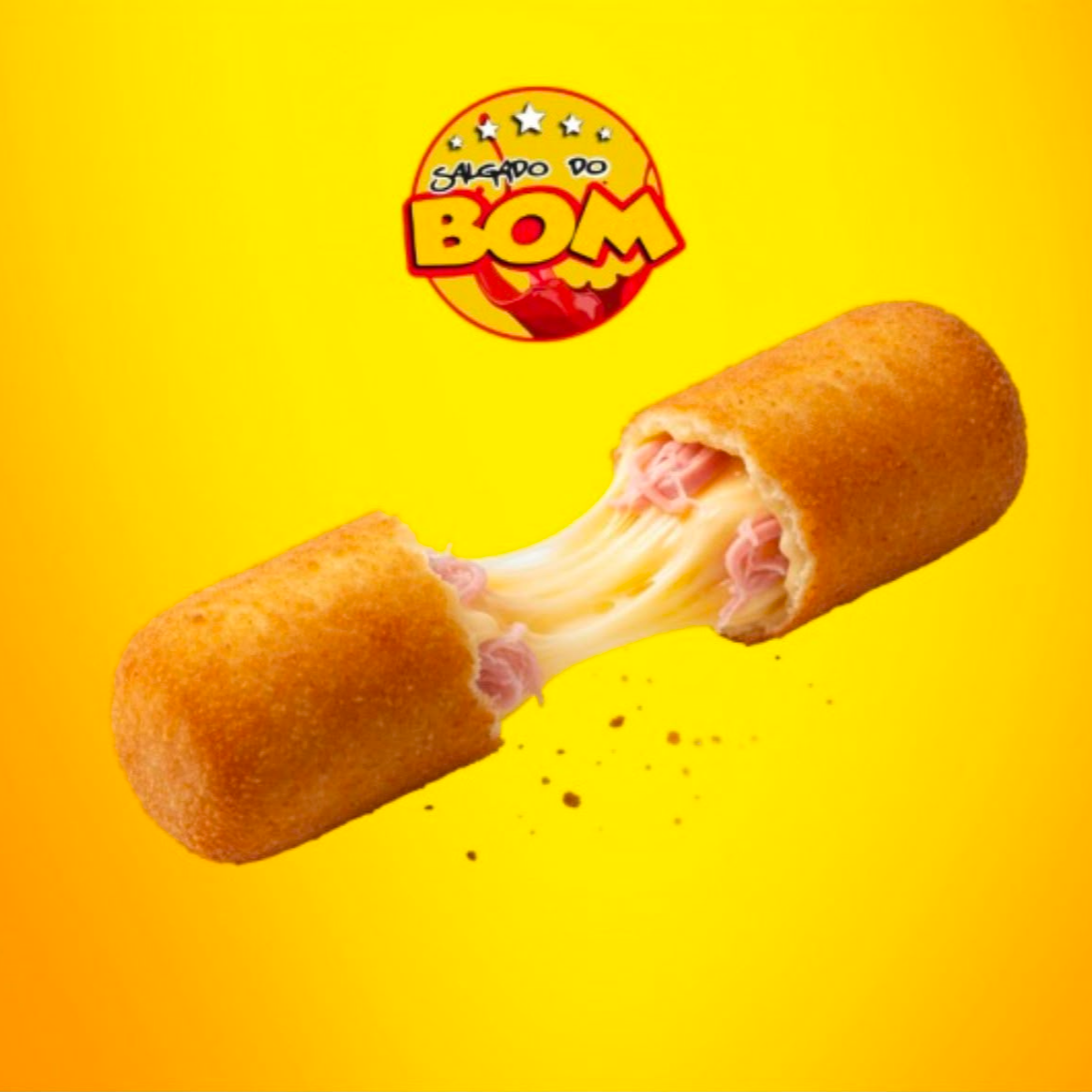 Queijo e presunto do bom, massa boa que derrete na boca.