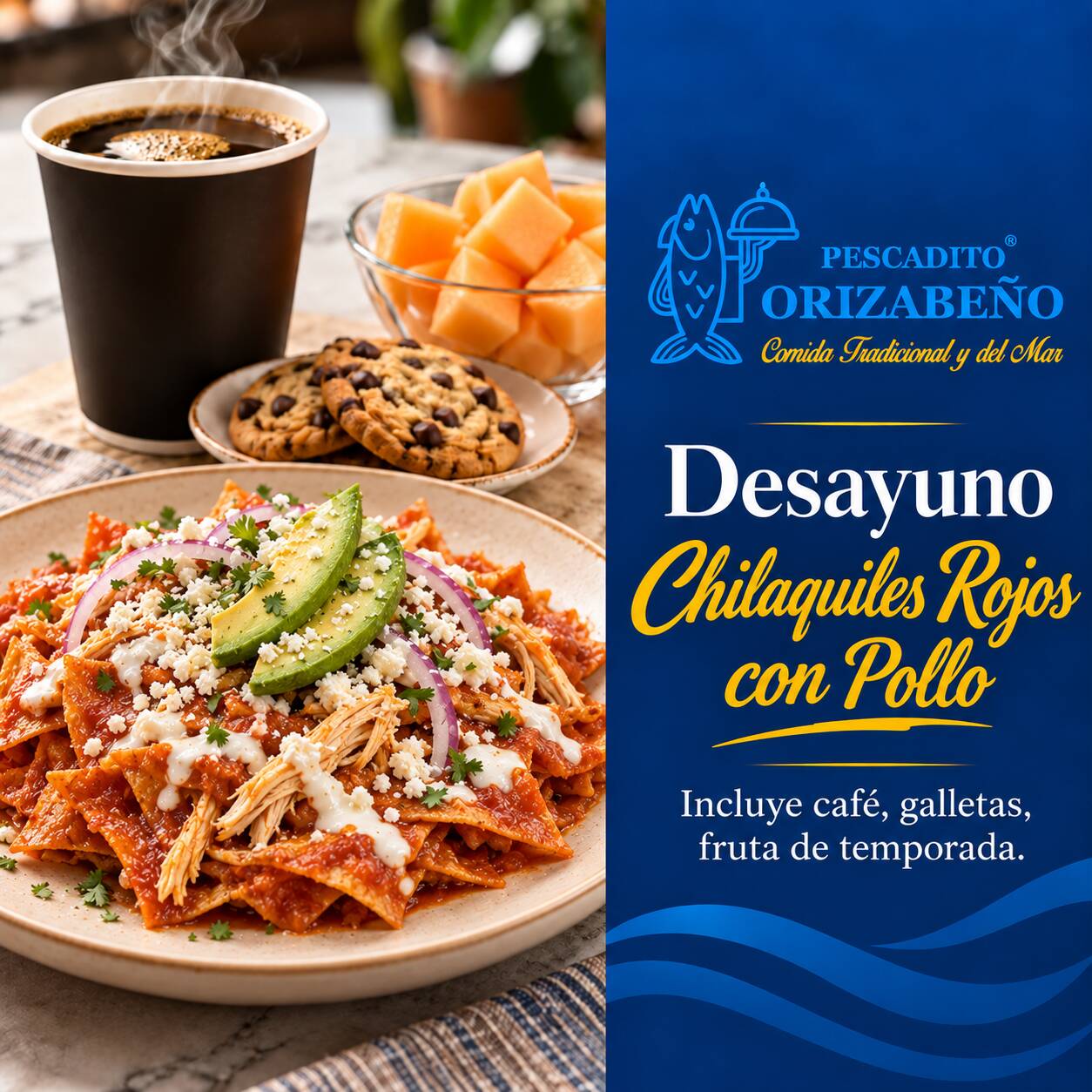 Chilaquiles Rojos con Pollo