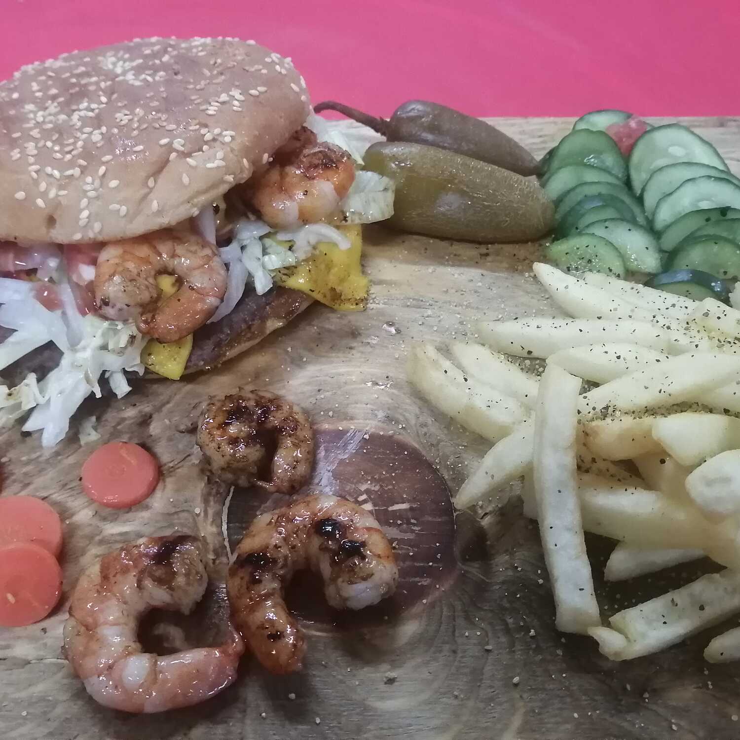 Hamburguesa Sencilla de Camarón
