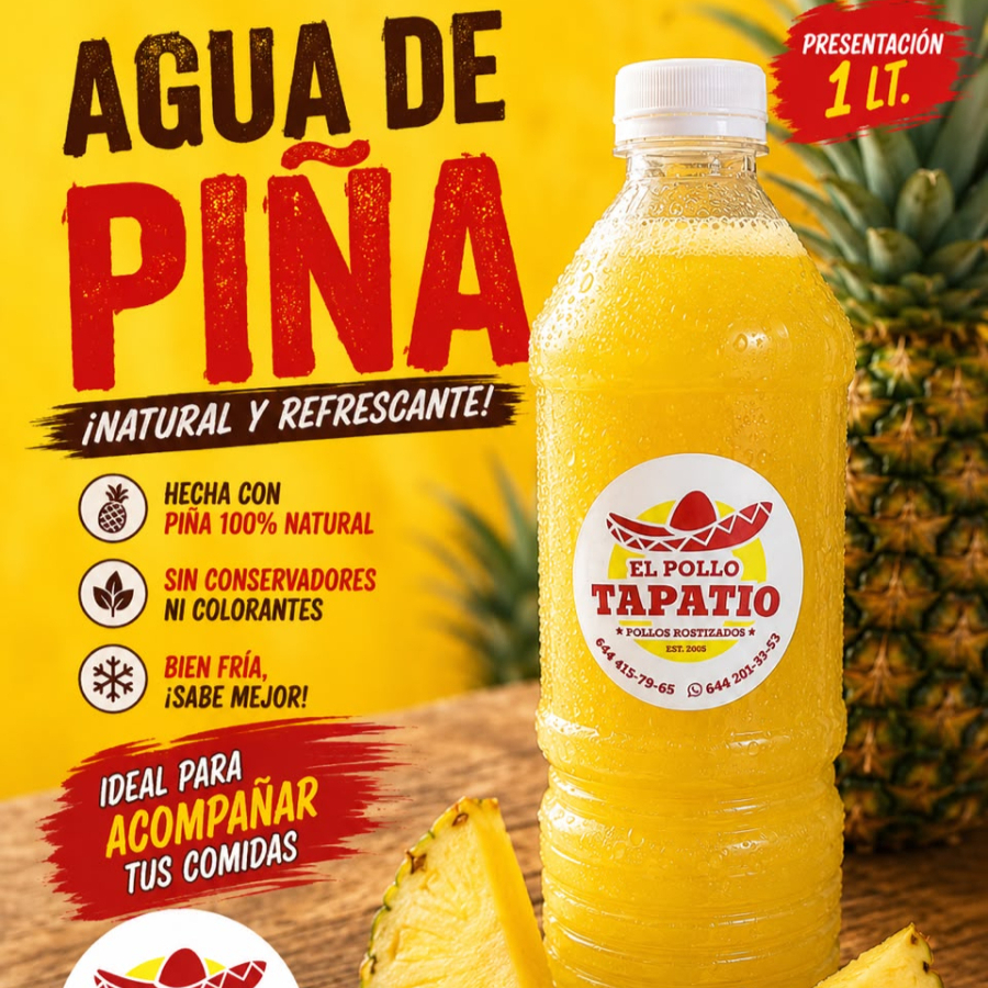 agua de piña 100% natural