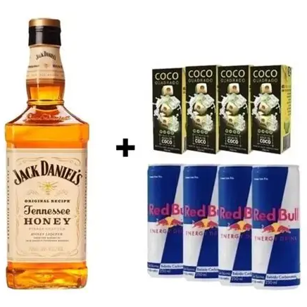 combo jack mel com 4 gelo e 4 redbull