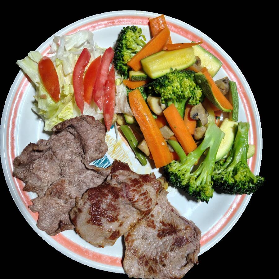 Bistec con verduras