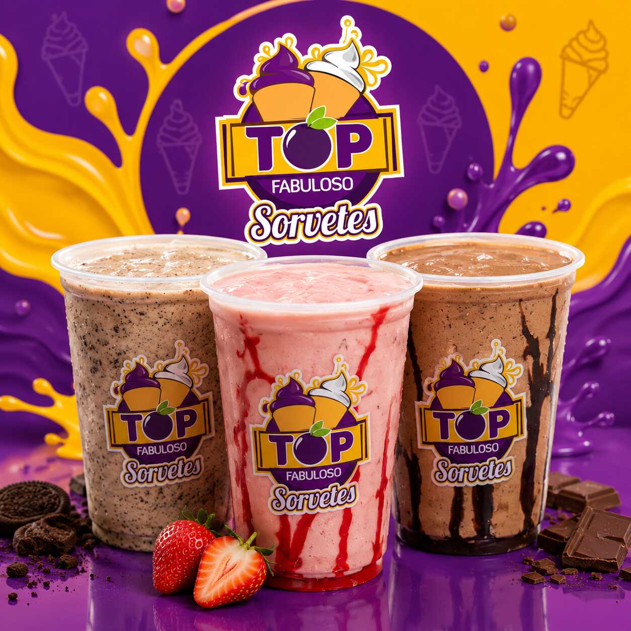 Deliciosos Milkshake diversos sabores!