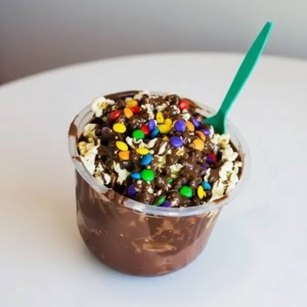 Pipoca de 1 litro com sabor de creme de avelã. Uma combinação deliciosa e crocante, perfeita para um lanche ou sobremesa divertida. Experimente essa saborosa opção!