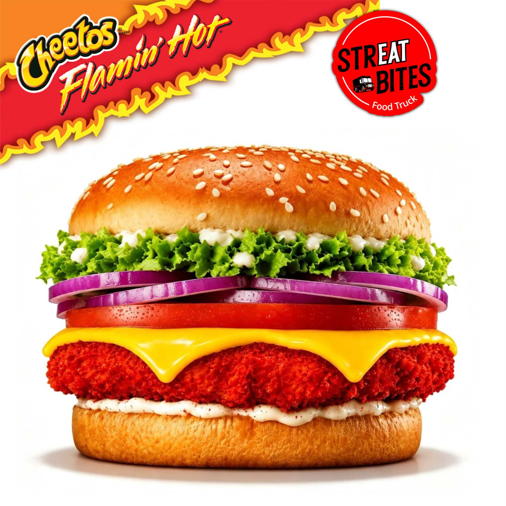 Flamin Hot Chiken Burger