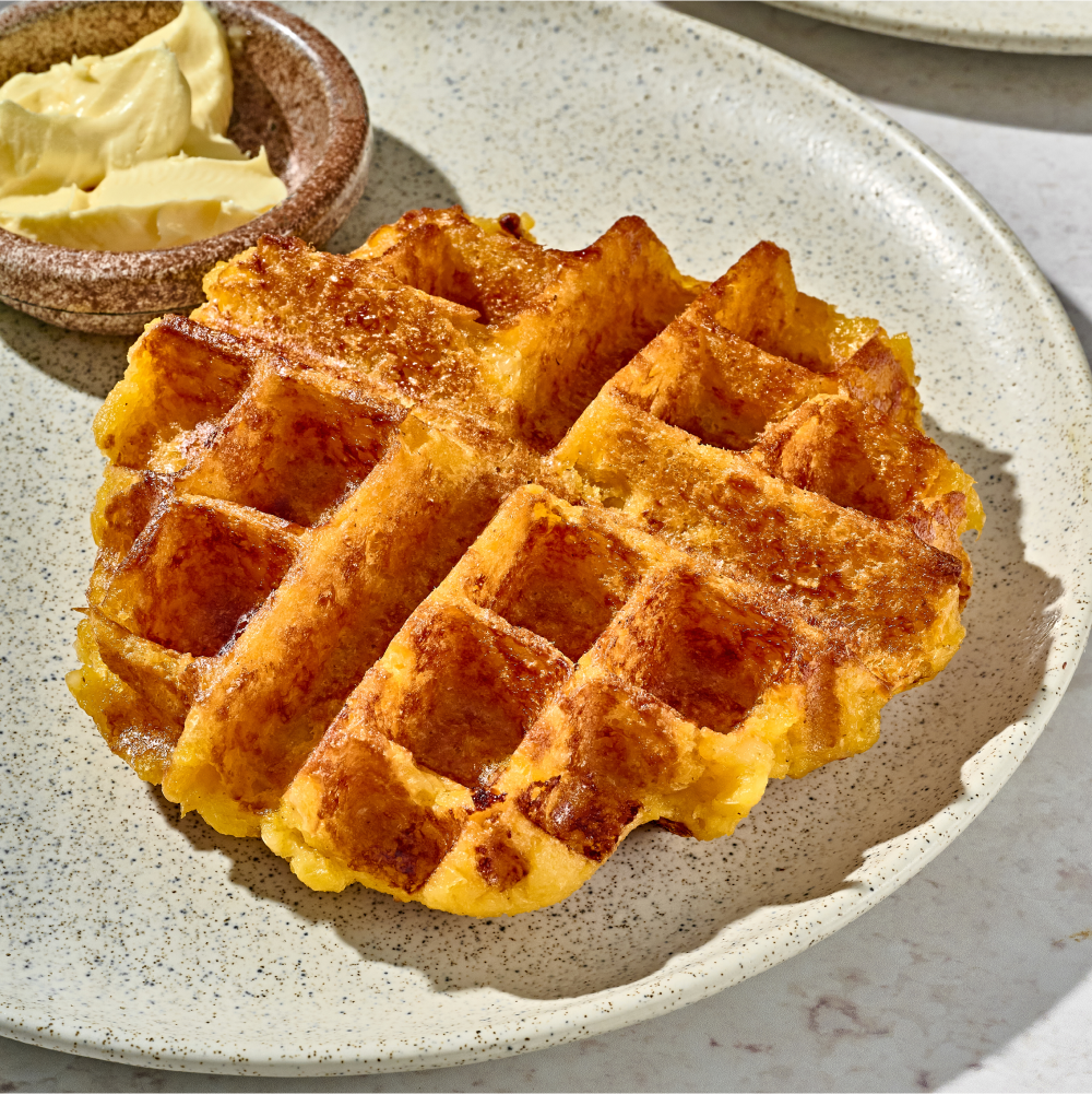 Huevos Bacu Waffle de Choclo