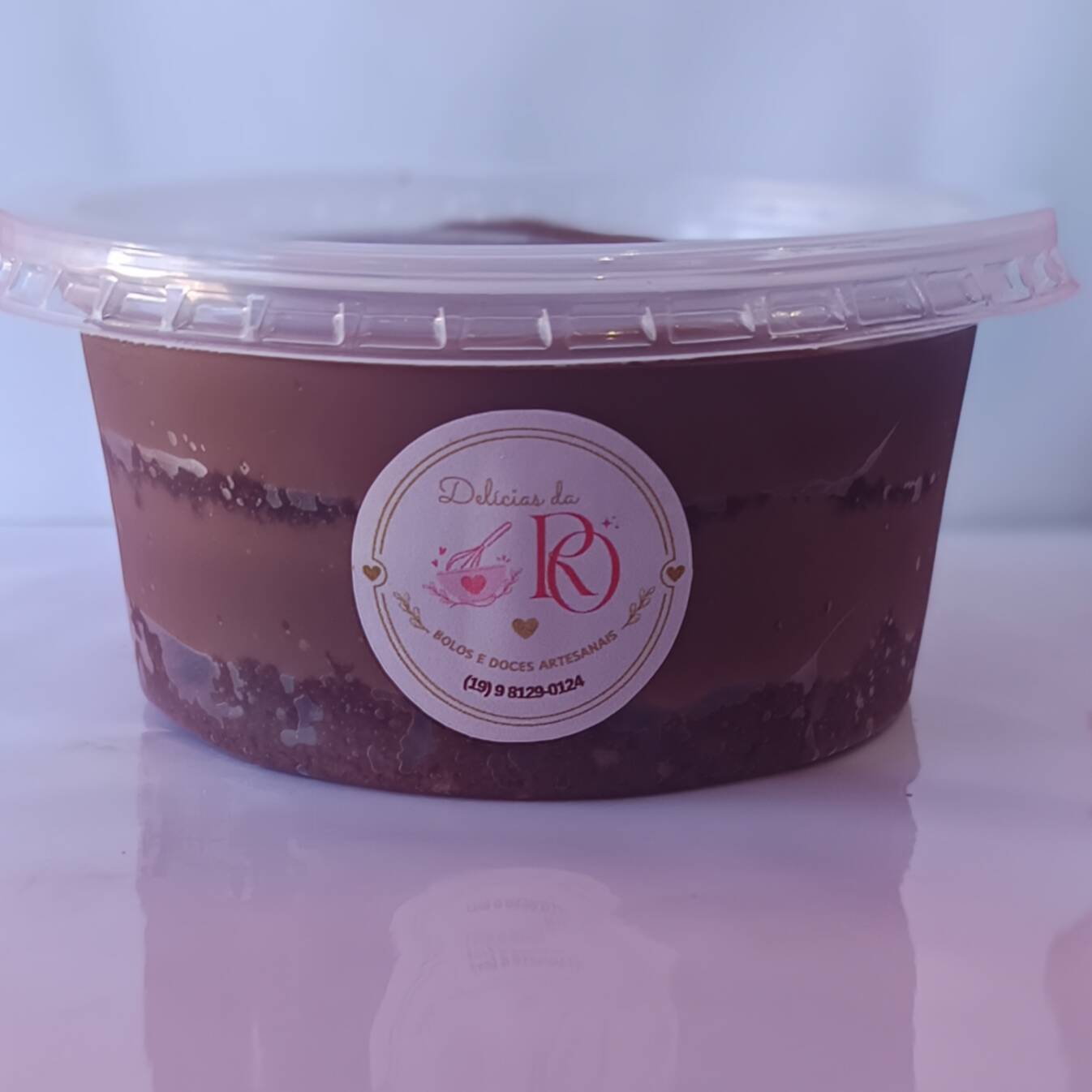 Delicioso bolo de pote sabor brigadeiro, irresistível