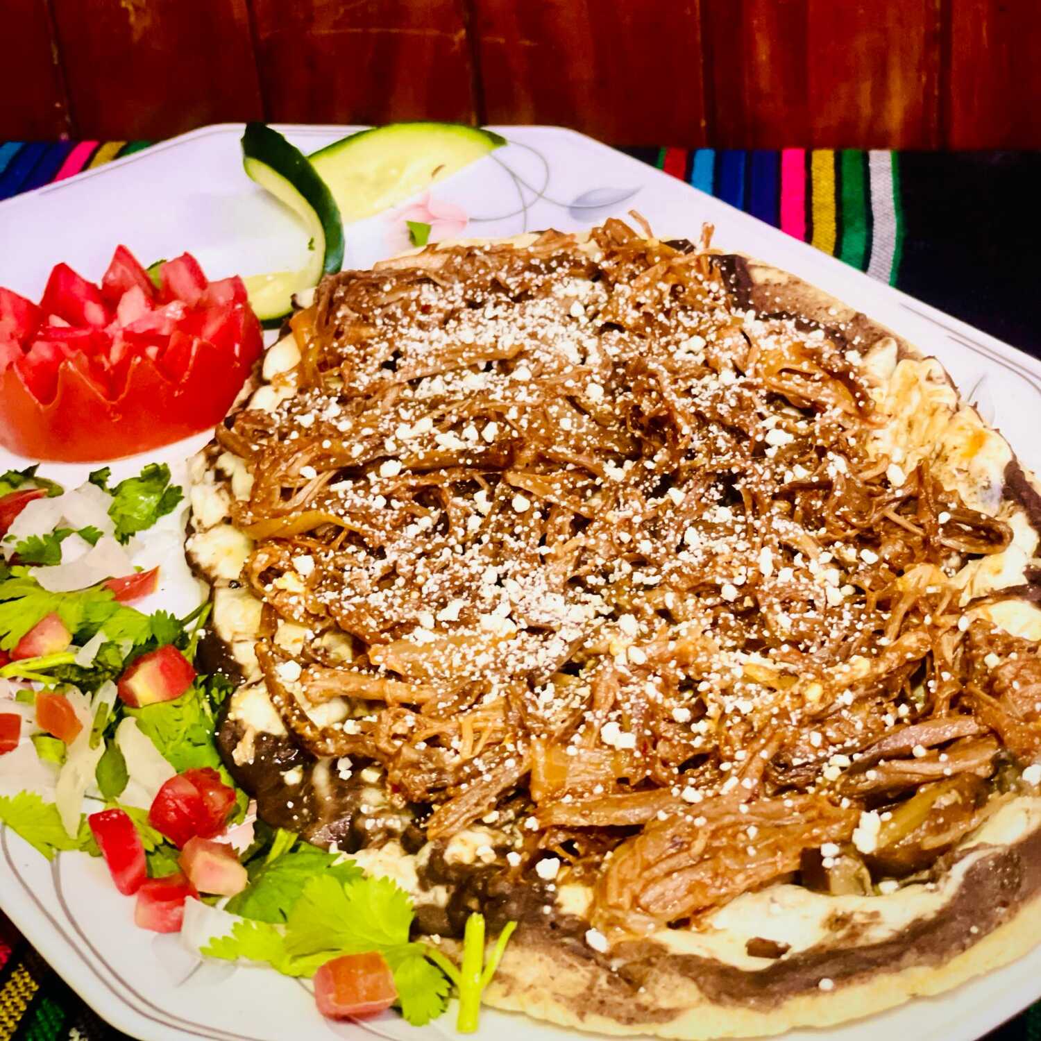 Huarache Deshebrada+Quesillo