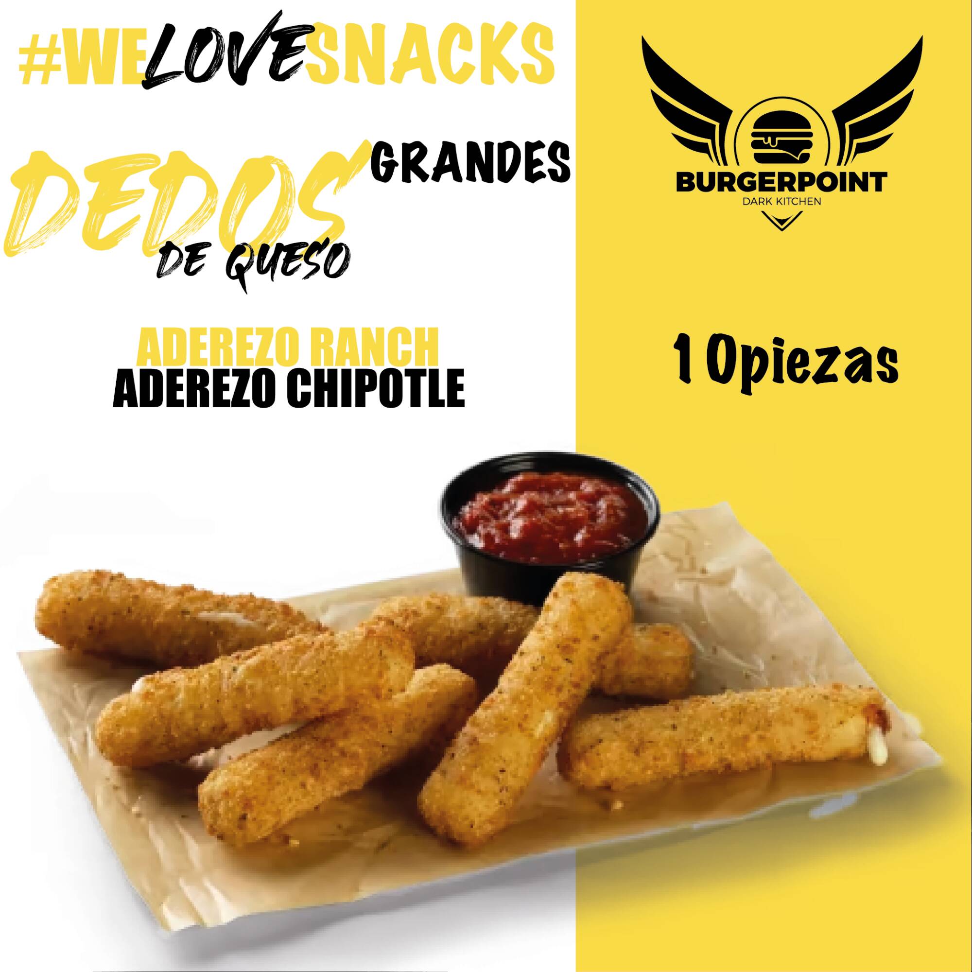 Dedos de Queso Grandes 10piezas 45%Desc.