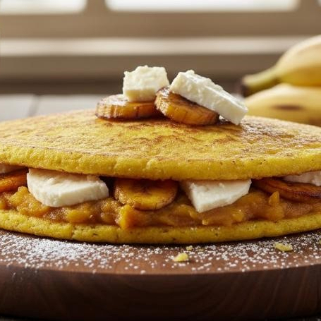 CACHAPA RELLENA DE PLATANO Y QUESO