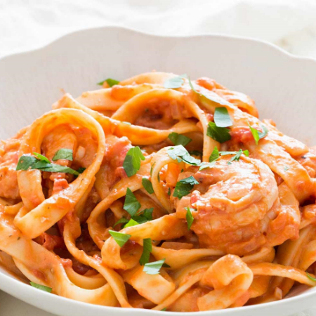Pasta con Camarón