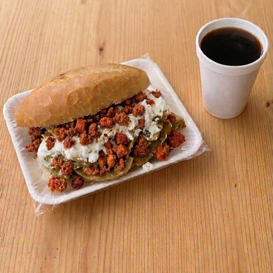 Torta de Chilaquil con Longaniza + BEBIDA GRATIS